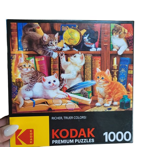 Cra-Z-Art Kodak 1000-Piece Library Mischief Adult Jigsaw Puzzle cat kittens cute - Picture 11 of 12